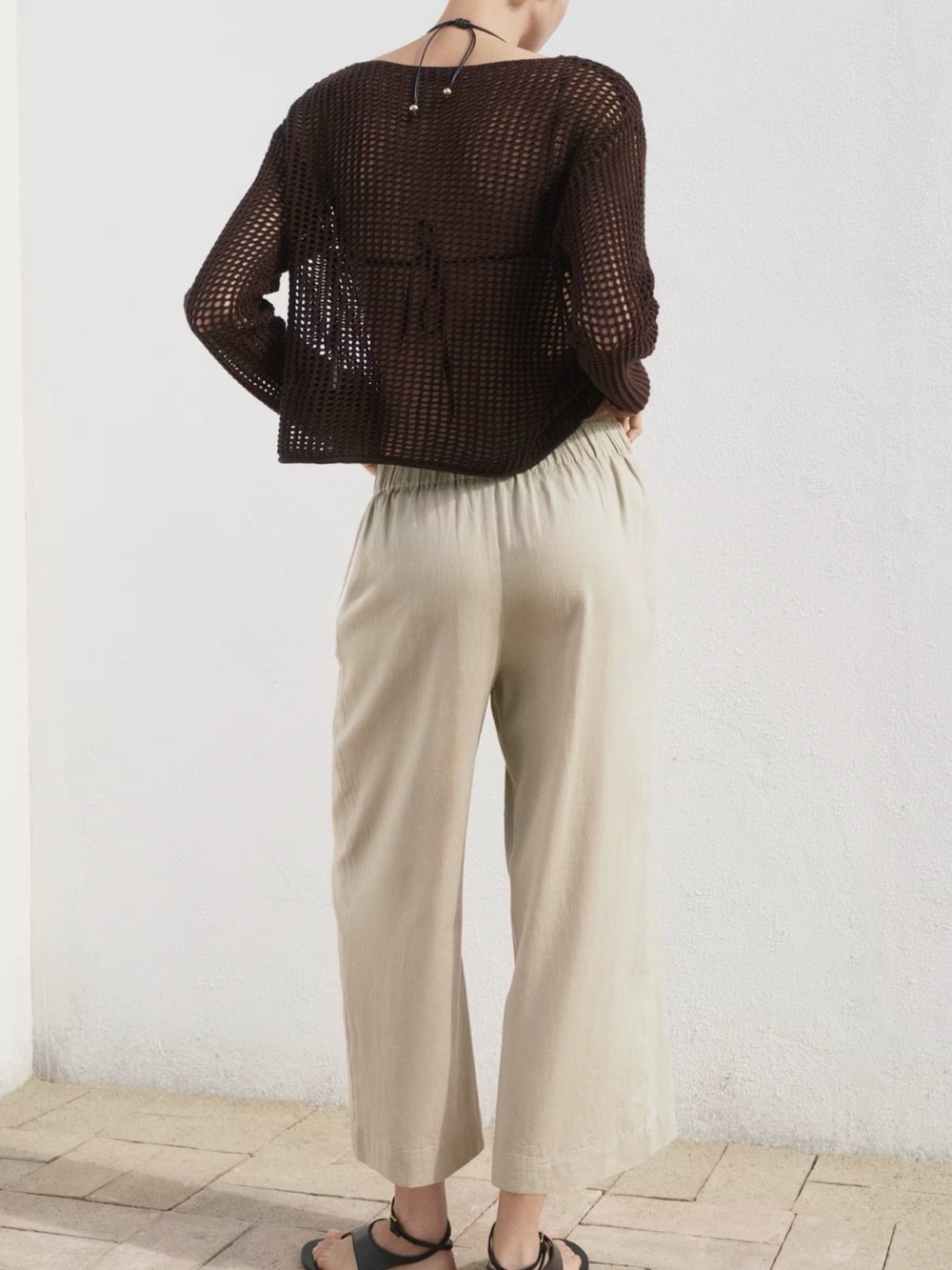 MANGO Cropped LINEN-BLEND Pants - Picture 3 of 5